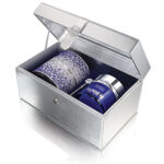 A stunning and fiery crystal case cradles La Prairie most concentrated and richly opulent Skin Caviar Luxe Cream
