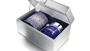 A stunning and fiery crystal case cradles La Prairie most concentrated and richly opulent Skin Caviar Luxe Cream