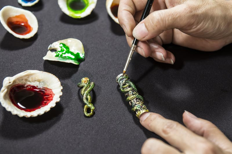 Montegrappa hand-painting Snake pen