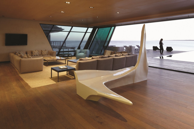 Living Room in The Sculpture with Iceberg by Zaha Hadid