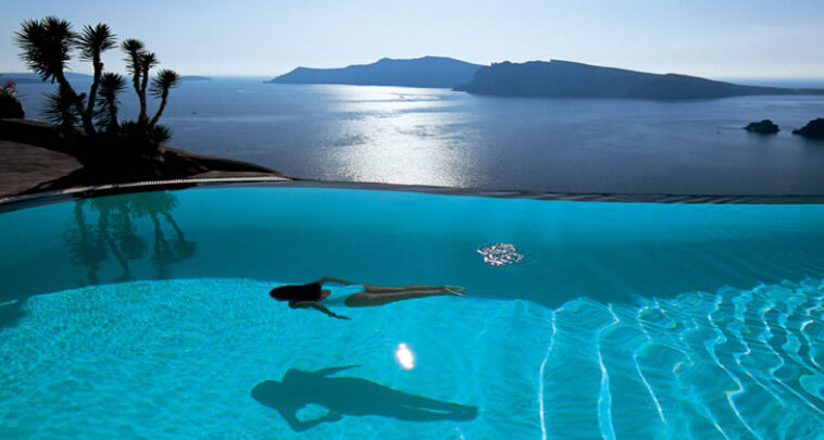 santorini oia pool Perivolas