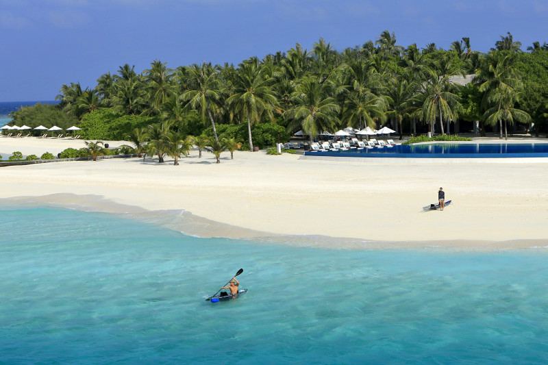 Velassaru Maldives Luxury Travel beach aerial