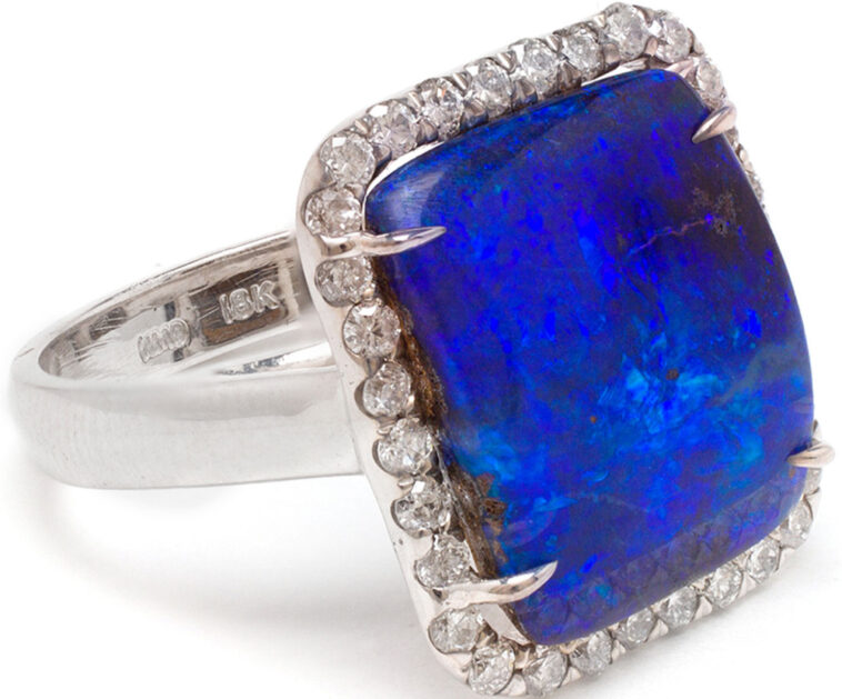 18k white gold ring from Kimberly McDonald side view